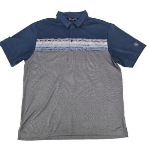 Travis Mathew Blue and Grey Polo Shirt Size L